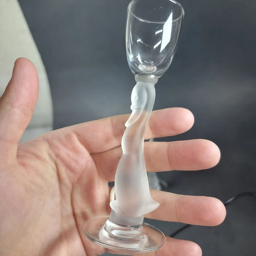 Heisey Glass 2 Frosted Goose Stem‎ Wine Glass 1940's Heisey Animals & Figurines
